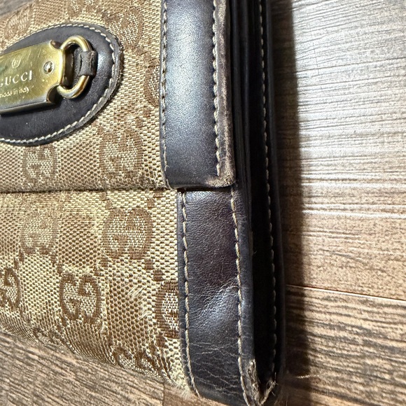 Authentic Gucci GG Canvas Bifold Wallet Brown Leather Trim Made in Italy - Picture 2 of 16